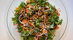 Crispy Kale Salad with Roasted Chickpeas