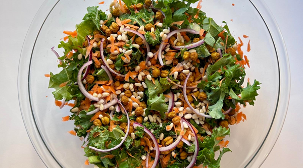 Crispy Kale Salad with Roasted Chickpeas